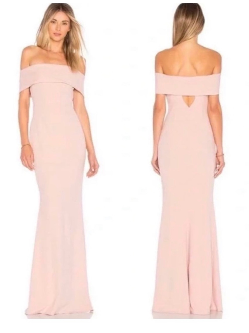 Katie May Off-Shoulder Blush Maxi Gown, sz8